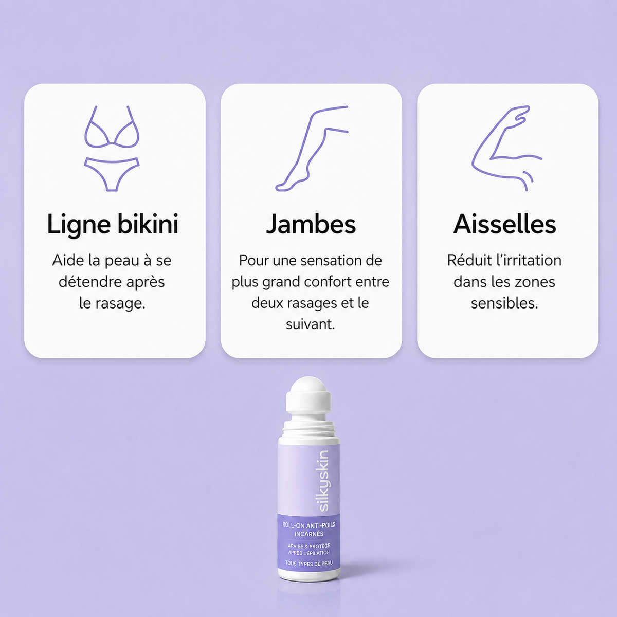 SilkyRoll – Le roll-on après-rasage contre les rougeurs et les boutons de rasage